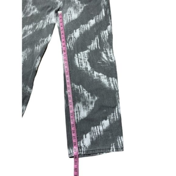 Shein women high-waisted jean with print grey and white size L - Picture 7 of 13